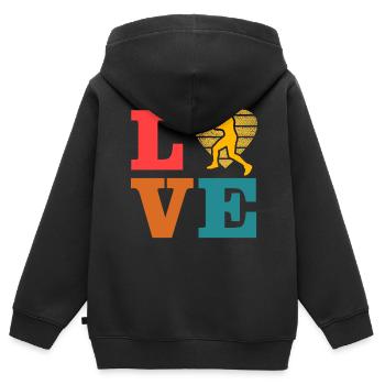 Boxen - Kinder Premium Organic Zip Hoodie - Schwarz - Hinten - AI Model Kid Male (0cm)