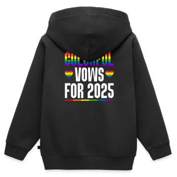 Gay Pride 2025 Wedding Gay Marriage - Kids Premium Organic Zip-up Hoodie - black - Back - AI Model Kid Male (0cm)