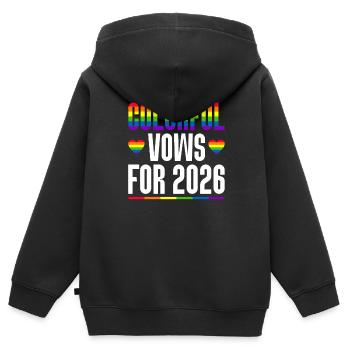 Gay Pride 2026 Wedding Gay Marriage - Kids Premium Organic Zip-up Hoodie - black - Back - AI Model Kid Male (0cm)