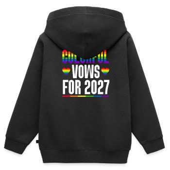Gay Pride 2027 Wedding Gay Marriage - Kids Premium Organic Zip-up Hoodie - black - Back - AI Model Kid Male (0cm)