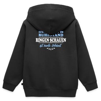Retirement Pensioner Pensioner Wrestler - Kids Premium Organic Zip-up Hoodie - black - Back - AI Model Kid Male (0cm)