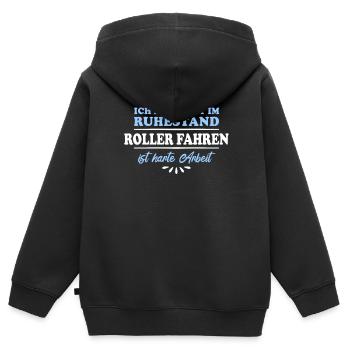 Retirement Pensioner Pensioner Scooter Driver - Kids Premium Organic Zip-up Hoodie - black - Back - AI Model Kid Male (0cm)