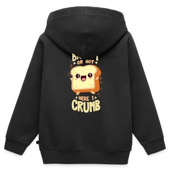 Brot-Wortspiel: "Bready Or Not Here I Crumb" - Kinder Premium Organic Zip Hoodie - Schwarz - Hinten - AI Model Kid Male (0cm)