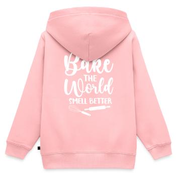 Baker - Kids Premium Organic Zip-up Hoodie - rose - Back - AI Model Kid Female (0cm)