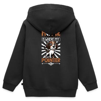 Home - English Pointer - Kids Premium Organic Zip-up Hoodie - black - Back - AI Model Kid Male (0cm)