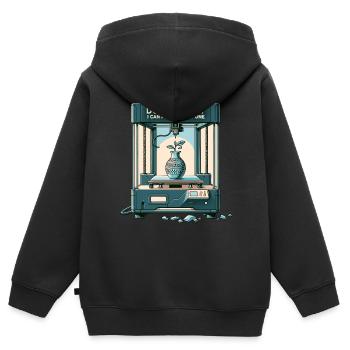 Keine Sorge ich kann es neu drucken 3D-Druck - Sweat Premium à capuche zippé enfant bio - noir - Dos - AI Model Kid Male (0cm)
