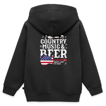 Country Music Countrymusic Geschenk - Kinder Premium Organic Zip Hoodie - Schwarz - Hinten - AI Model Kid Male (0cm)