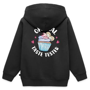 Cupcake - Kinder Premium Organic Zip Hoodie - Schwarz - Hinten - AI Model Kid Male (0cm)