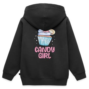 Cupcake - Sweat Premium à capuche zippé enfant bio - noir - Dos - AI Model Kid Male (0cm)
