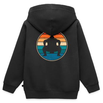 Sumo - Sweat Premium à capuche zippé enfant bio - noir - Dos - AI Model Kid Male (0cm)