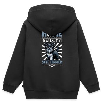 Zuhause - Skye Terrier - Kinder Premium Organic Zip Hoodie - Schwarz - Hinten - AI Model Kid Male (0cm)