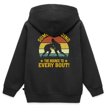 Sumo Apporter du rebond à chaque combat ! - Sweat Premium à capuche zippé enfant bio - noir - Dos - AI Model Kid Male (0cm)