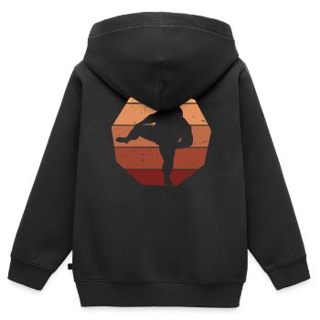 Sumo - Sweat Premium à capuche zippé enfant bio - noir - Dos - AI Model Kid Male (0cm)