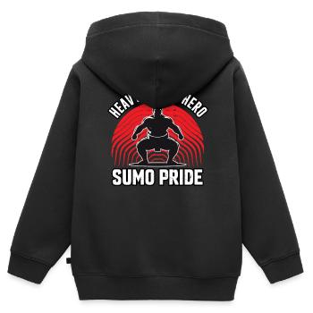 Heavyweight Hero Sumo Pride - Kids Premium Organic Zip-up Hoodie - black - Back - AI Model Kid Male (0cm)