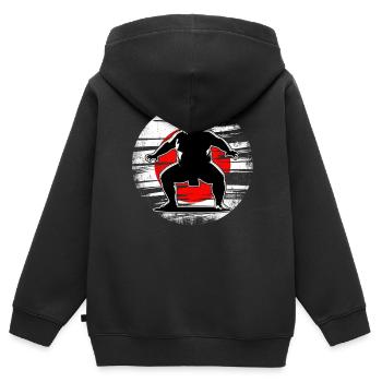 Sumo - Sweat Premium à capuche zippé enfant bio - noir - Dos - AI Model Kid Male (0cm)