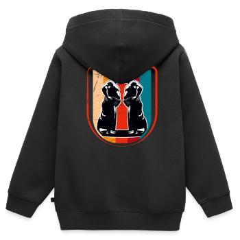 Sumo - Kinder Premium Organic Zip Hoodie - Schwarz - Hinten - AI Model Kid Male (0cm)
