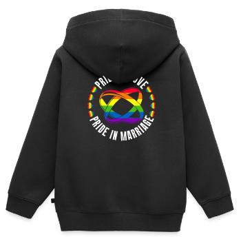 Gay Pride Hochzeit Homo-Ehe - Kinder Premium Organic Zip Hoodie - Schwarz - Hinten - AI Model Kid Male (0cm)
