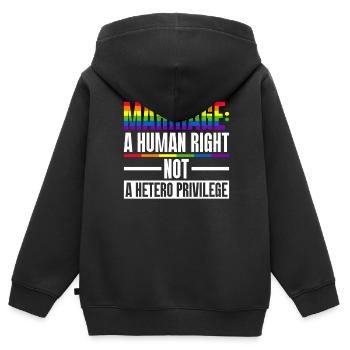 Gay Pride Hochzeit Homo-Ehe - Kinder Premium Organic Zip Hoodie - Schwarz - Hinten - AI Model Kid Male (0cm)