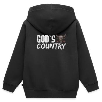 Pays - Sweat Premium à capuche zippé enfant bio - noir - Dos - AI Model Kid Male (0cm)