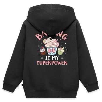 Cupcake - Sweat Premium à capuche zippé enfant bio - noir - Dos - AI Model Kid Male (0cm)