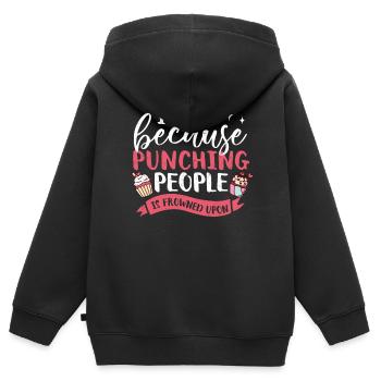 Cupcake - Sweat Premium à capuche zippé enfant bio - noir - Dos - AI Model Kid Male (0cm)