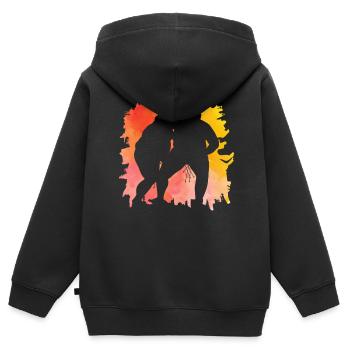 Sumo - Kinder Premium Organic Zip Hoodie - Schwarz - Hinten - AI Model Kid Male (0cm)