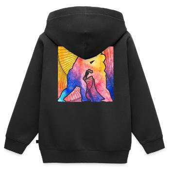 Sumo - Sweat Premium à capuche zippé enfant bio - noir - Dos - AI Model Kid Male (0cm)