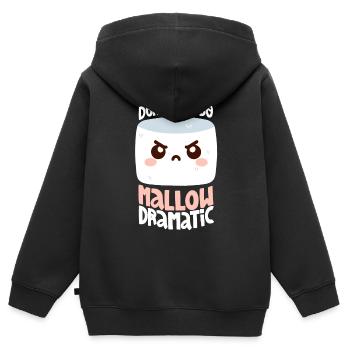 Guimauve mélodramatique - Sweat Premium à capuche zippé enfant bio - noir - Dos - AI Model Kid Male (0cm)