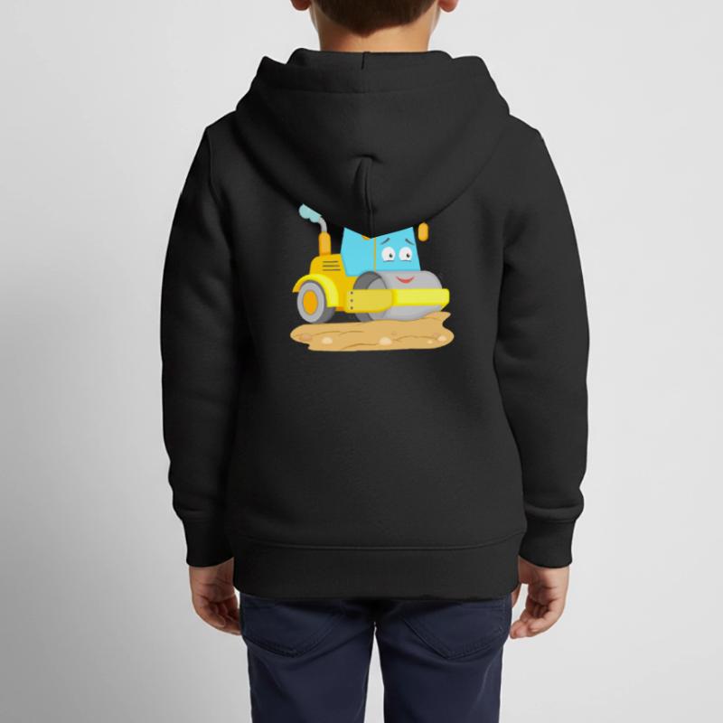Steamroller Construction Site Roller Kids Premium Organic Zip-up Hoodie