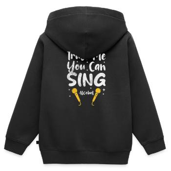 Singer - Kids Premium Organic Zip-up Hoodie - black - Back - AI Model Kid Male (0cm)