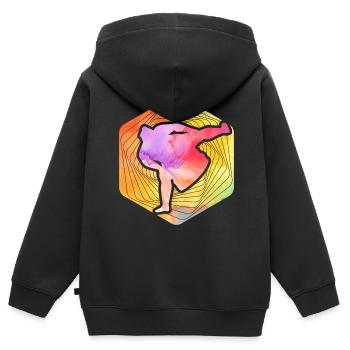 Sumo - Kinder Premium Organic Zip Hoodie - Schwarz - Hinten - AI Model Kid Male (0cm)
