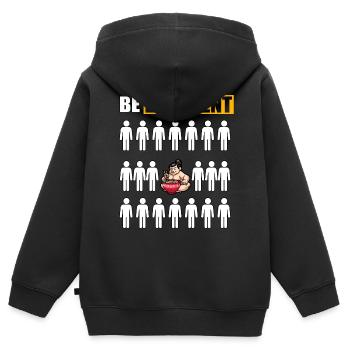Sumo anders sein - Kinder Premium Organic Zip Hoodie - Schwarz - Hinten - AI Model Kid Male (0cm)