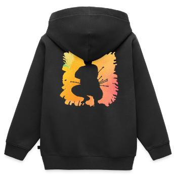 Sumo - Kinder Premium Organic Zip Hoodie - Schwarz - Hinten - AI Model Kid Male (0cm)
