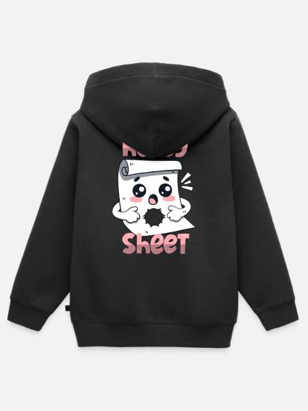Holey Sheet - Kinder Premium Organic Zip Hoodie - Schwarz