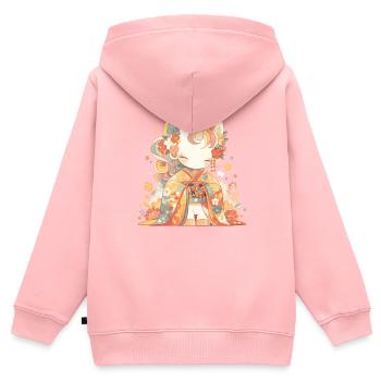 Einhorn Kimono Kawaii Japanisch - Kinder Premium Organic Zip Hoodie - Rosa - Hinten - AI Model Kid Female (0cm)