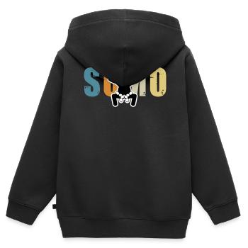 Sumo - Sweat Premium à capuche zippé enfant bio - noir - Dos - AI Model Kid Male (0cm)