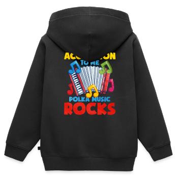 Akkordeon Polka Musik Geschenk - Kinder Premium Organic Zip Hoodie - Schwarz - Hinten - AI Model Kid Male (0cm)