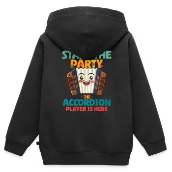 Akkordeon Polka Musik Geschenk - Kinder Premium Organic Zip Hoodie - Schwarz - Hinten - AI Model Kid Male (0cm)