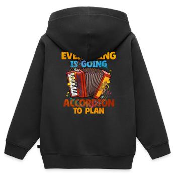 Akkordeon Polka Musik Geschenk - Kinder Premium Organic Zip Hoodie - Schwarz - Hinten - AI Model Kid Male (0cm)