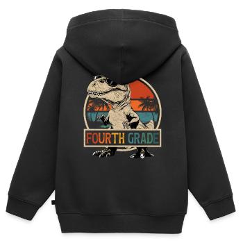 4. Klasse Dinosaurier T-Rex Sonnenbrille Dino - Kinder Premium Organic Zip Hoodie - Schwarz - Hinten - AI Model Kid Male (0cm)
