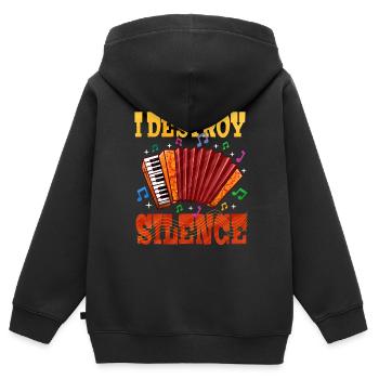 Akkordeon Polka Musik Geschenk - Kinder Premium Organic Zip Hoodie - Schwarz - Hinten - AI Model Kid Male (0cm)