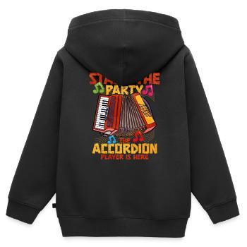 Akkordeon Polka Musik Geschenk - Kinder Premium Organic Zip Hoodie - Schwarz - Hinten - AI Model Kid Male (0cm)