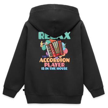 Akkordeon Polka Musik Geschenk - Kinder Premium Organic Zip Hoodie - Schwarz - Hinten - AI Model Kid Male (0cm)