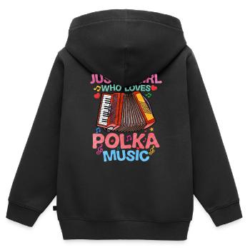 Akkordeon Polka Musik Geschenk - Kinder Premium Organic Zip Hoodie - Schwarz - Hinten - AI Model Kid Male (0cm)