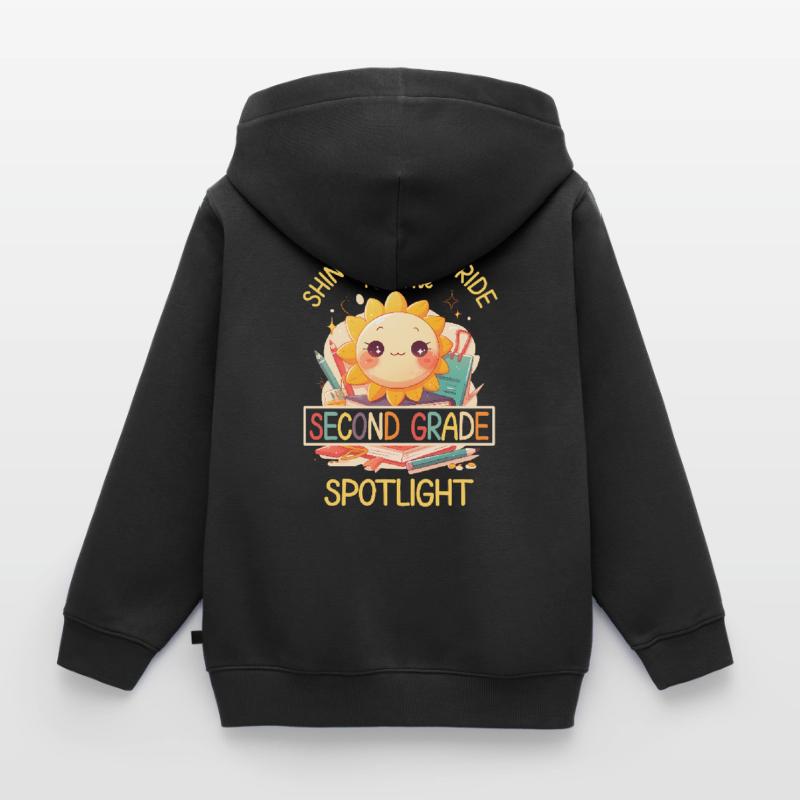 Shinging With Pride 2nd Grade Sun Elementary School Kids Premium Organic Zip-up Hoodie