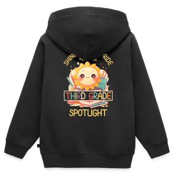 Shinging With Pride 3rd Grade Sun Elementary School - Kids Premium Organic Zip-up Hoodie - black - Back - AI Model Kid Male (0cm)