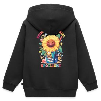 Shinging With Pride Tournesol kawaii de 1ère classe - Sweat Premium à capuche zippé enfant bio - noir - Dos - AI Model Kid Male (0cm)
