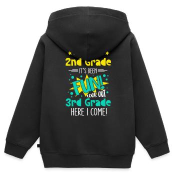 3e année école élémentaire drôle dire jeune école - Sweat Premium à capuche zippé enfant bio - noir - Dos - AI Model Kid Male (0cm)