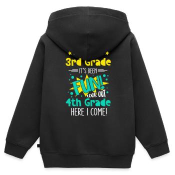 4th Grade Elementary School Funny Saying Young School - Kids Premium Organic Zip-up Hoodie - black - Back - AI Model Kid Male (0cm)