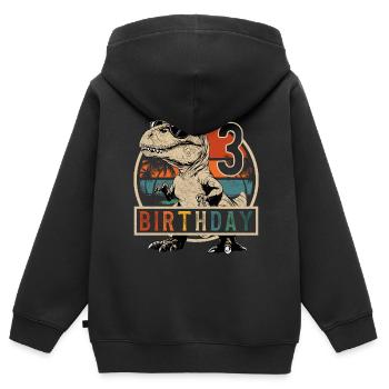 T-Rex Sunglasses 3 Years Boy 3rd Birthday - Kids Premium Organic Zip-up Hoodie - black - Back - AI Model Kid Male (0cm)
